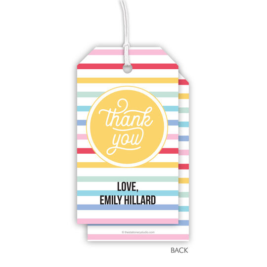 Rainbow Stripes Vertical Hanging Gift Tags